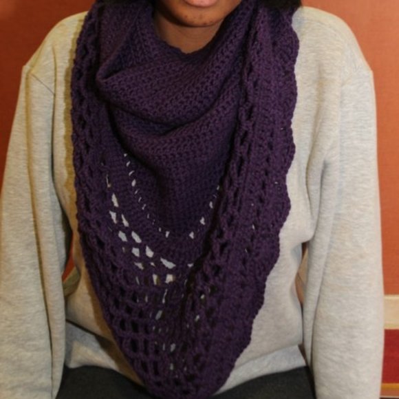 Handcrafted Aestlight-Style Shawl Scarf Wrap in Purple Paradise, NEW - Picture 8 of 9